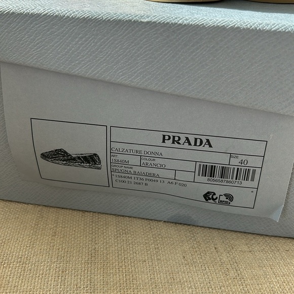 Prada Triangle Logo Striped-Terry Espadrilles - Picture 7 of 8